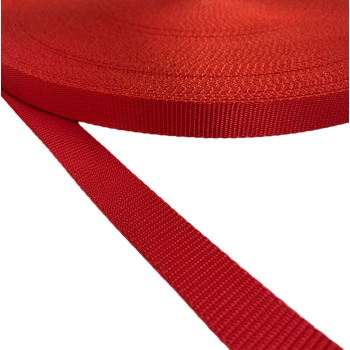 Synthetic tube type strap, webbing tape in 25mm width and Red Color