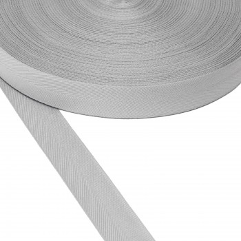 Twill tape synthetic 30mm width in grey color