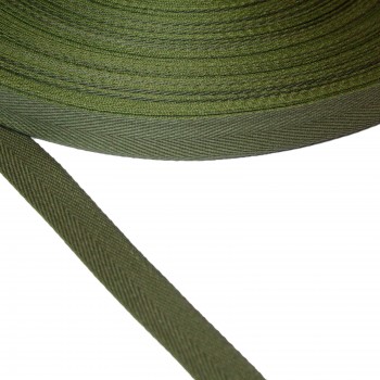 Herringbone Tape  25mm width in Khaki color