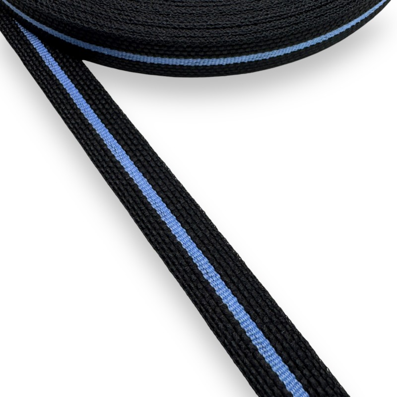 Κολλαρισμένη Μαύρο Air Force Stripe Ribbon 12 mm Ρεγιόν