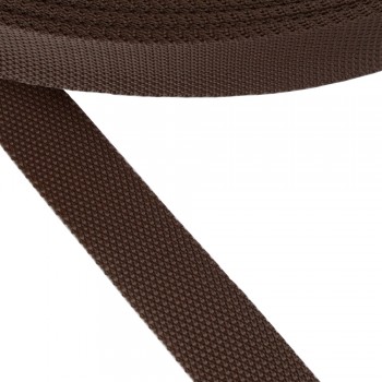 Synthetic  narrow fabric, webbing tape, trimming in 30mm width and Brown Color