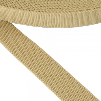 Synthetic  belt, narrow fabric, webbing tape in 30mm width and Beige Color