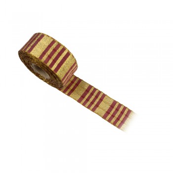 Μαλακή Κόκκινο, Χρυσό Packaging Ribbon 40 mm Χρυσοκλωστή