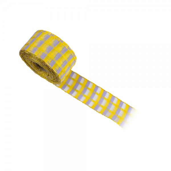 Κορδέλα συσκευασίας κίτρινη, μωβλιλά ανοιχτό 40mm