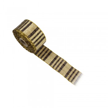 Μαλακή Χρυσό, Καφέ Packaging Ribbon 40 mm Χρυσοκλωστή