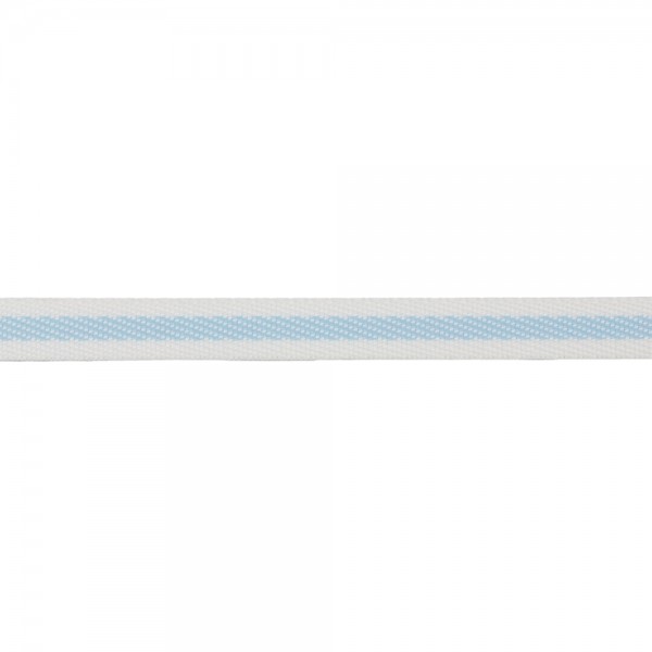 Φακαρόλα λευκή-γαλάζια  συνθετική 10mm με ρίγα