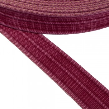 Cotton belt, narrow fabric, webbing tape in 40mm width and Burgundy Color
