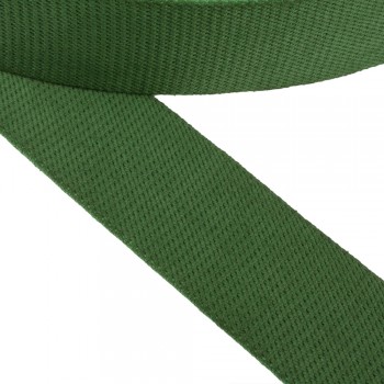Cotton belt, narrow fabric, webbing tape in 57mm width and Cypress Green Color