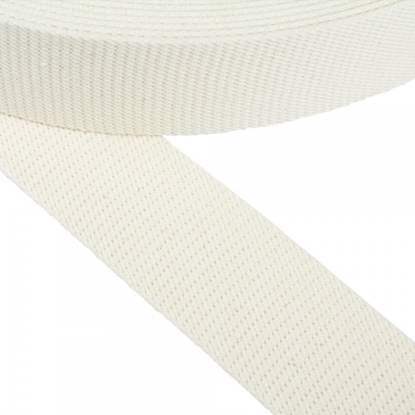 Cotton belt, narrow fabric, webbing tape in 57mm width and White Color