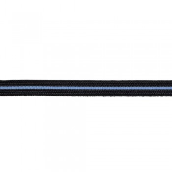 Κορδέλα ρεγιόν μαύρη με μπλέ ρίγα 12mm