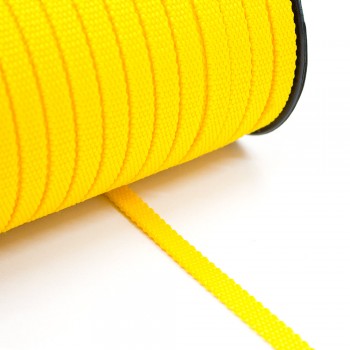 Synthetic belt, narrow fabric, webbing tape, in 10mm width and Yellow Color