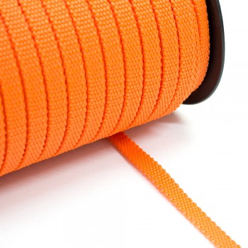 Synthetic, narrow fabric,webbing tape, in 10mm width and Orange Color
