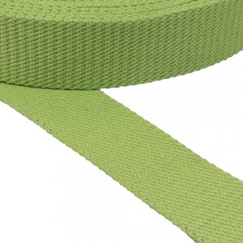 Cotton belt, narrow fabric, webbing tape, in 40mm width and Lime Green Color