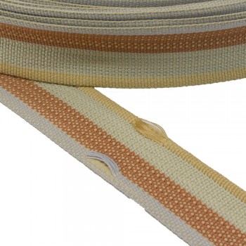 Cotton belt, webbing tape, in 40mm width and Tricolor: White Orange Yellow