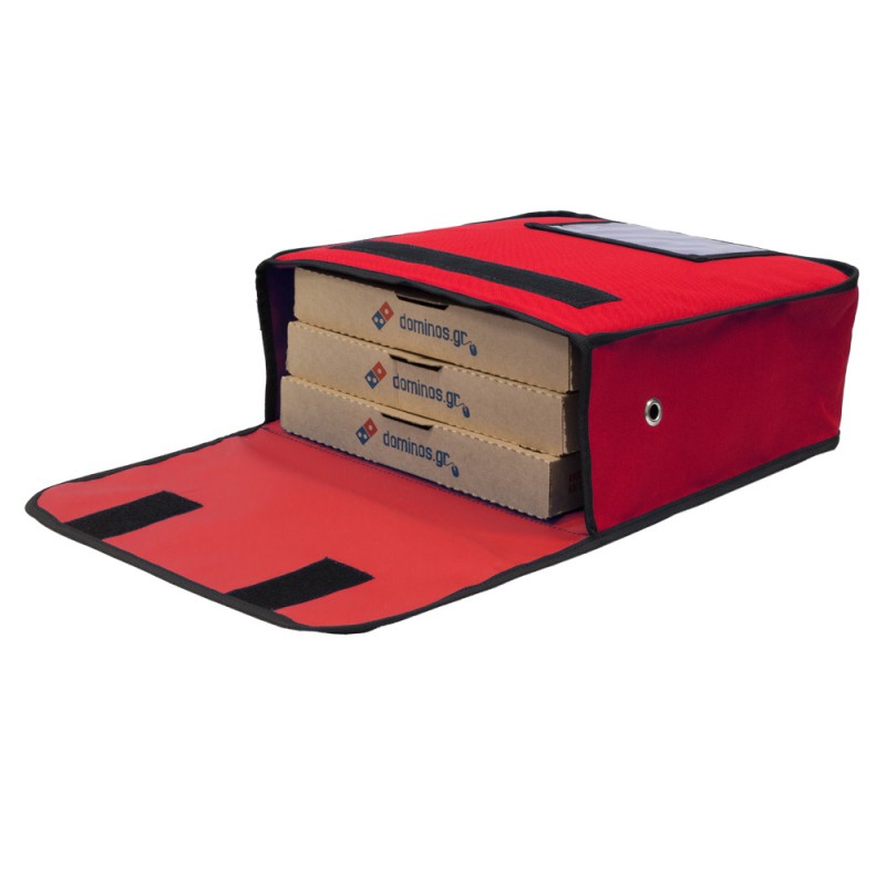 Τσάντα θερμόσακος delivery μεταφοράς πίτσας για 3 γίγας σε κόκκινο χρώμα