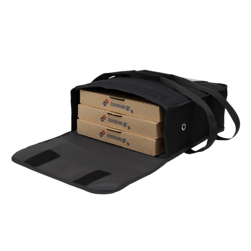 Ισοθερμική τσάντα Delivery  μεταφόρας πίτσας με χερούλια σε μαύρο χρώμα  23-37-004
