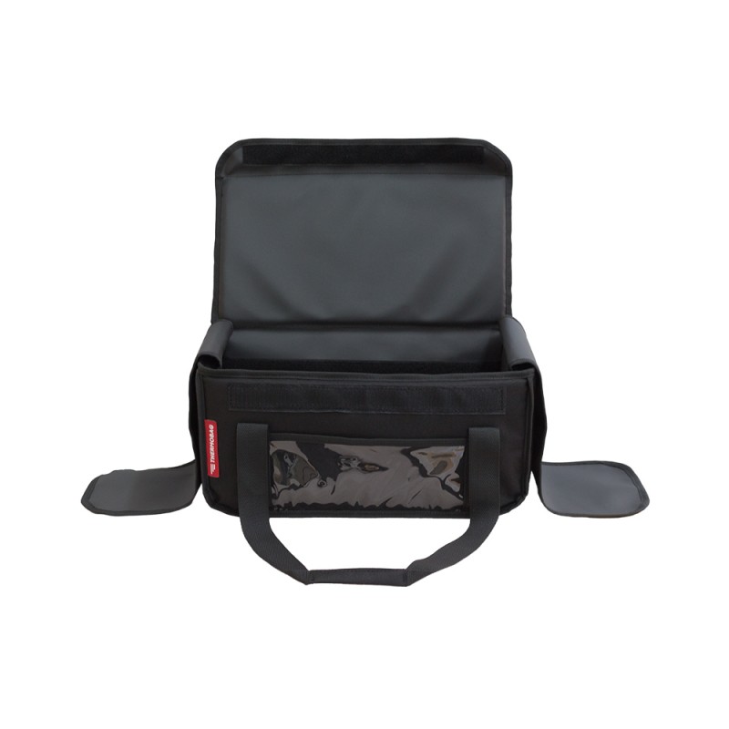 Ισοθερμική τσάντα θερμόσακος Delivery για μεταφορά εως 8 καφέ ή 24 λίτρα σε μαύρο χρώμα