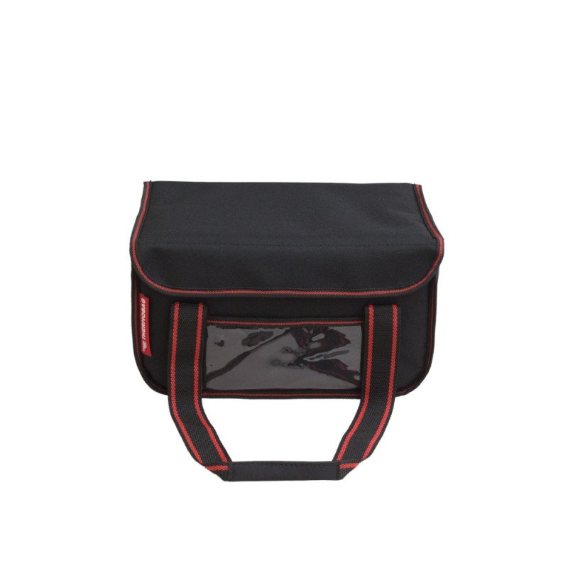 Ισοθερμική τσάντα Θερμόσακος Delivery Μεταφοράς εως 6 καφέ ή 15 λίτρα μαύρη με κόκκινη ρίγα