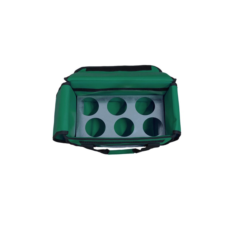 Ισοθερμική τσάντα delivery καφέ Θερμόσακος μεταφοράς εως 6 καφέ ή 15 λίτρα σε πράσινο χρώμα