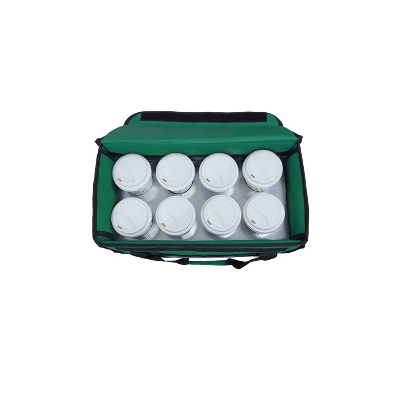 Ισοθερμική τσάντα θερμόσακος Delivery για μεταφορά καφέ εως 8 καφέ ή 24 λίτρα σε πράσινο χρώμα
