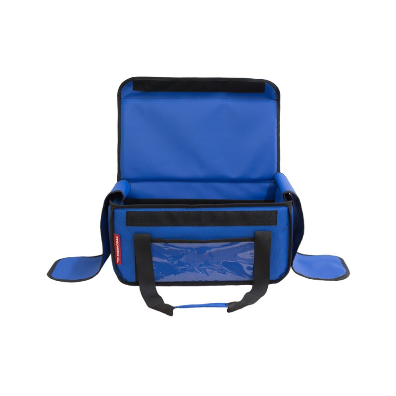 Ισοθερμική τσάντα Delivery Καφέ Θερμόσακος για Μεταφορά εως 8 καφέ ή 24 λίτρα σε μπλε ρουά χρώμα