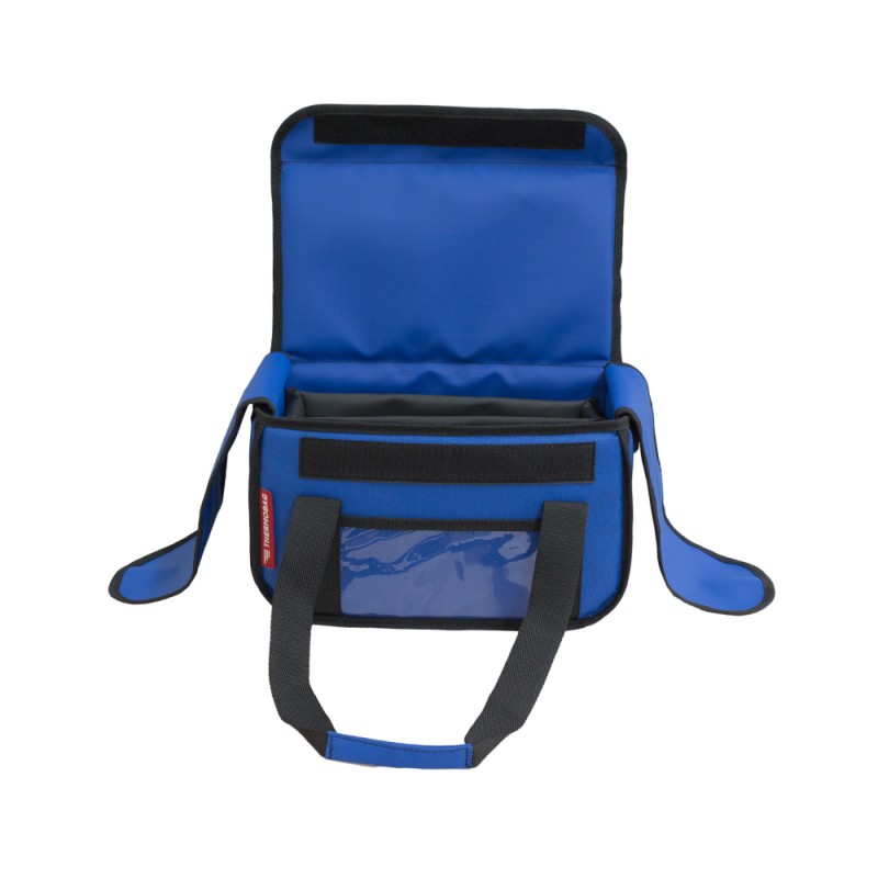 Ισοθερμική τσάντα θερμόσακος delivery για μεταφορά εως 6 καφέ ή 15 λίτρα σε μπλε ρουά χρώμα