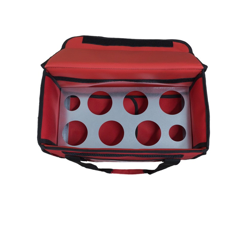 Ισοθερμική τσάντα θερμόσακος delivery για μεταφορά εως 8 + 3 ή 6 + 2 καφέ ή 20 λίτρα σε κόκκινο χρώμα