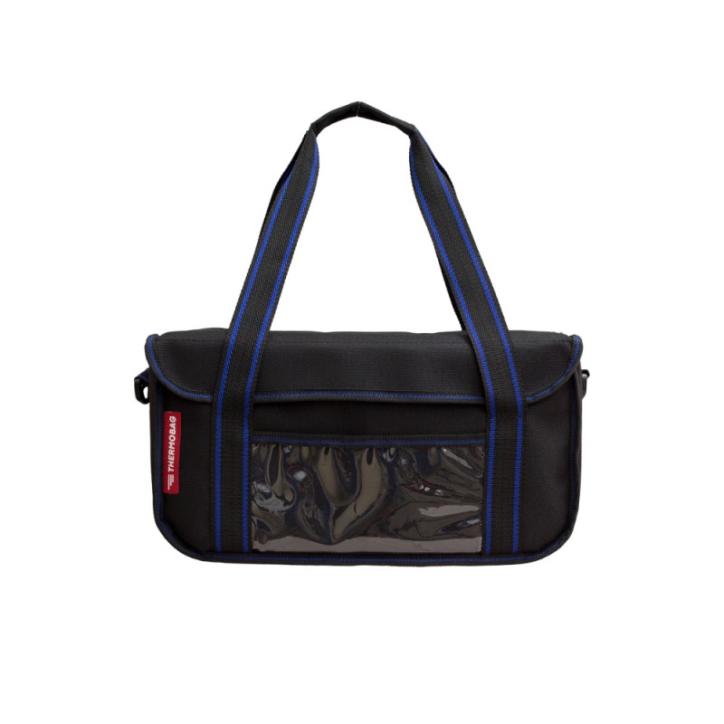 Ισοθερμική τσάντα θερμόσακος delivery για μεταφορά εως 8 + 3 ή 6 + 2 καφέ ή 20 λίτρα με μπλε ρίγα