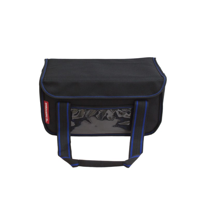 Ισοθερμική Τσάντα Delivery για Φαγητό Θερμόσακος Μεταφοράς Φαγητού 15 λίτρα με μπλε ρίγα