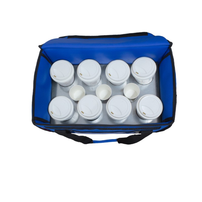 Ισοθερμική τσάντα delivery Καφέ Θερμόσακος μεταφοράς  εως 8 + 3 καφέ ή 30 λίτρα σε μπλε ρουά χρώμα