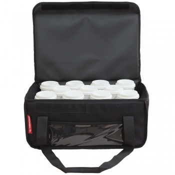 Τσάντα Delivery Καφέ Ισοθερμική Θερμόσακος  Μεταφοράς εως 11 + 2 καφέ ή 40 λίτρα σε μαύρο χρώμα