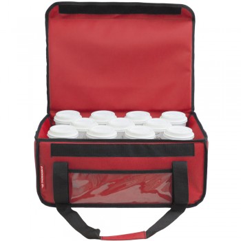 Τσάντα Delivery Ισοθερμική Μεταφοράς καφέ Θερμόσακος εως 11 + 2 καφέ ή 40 λίτρα σε κόκκινο χρώμα