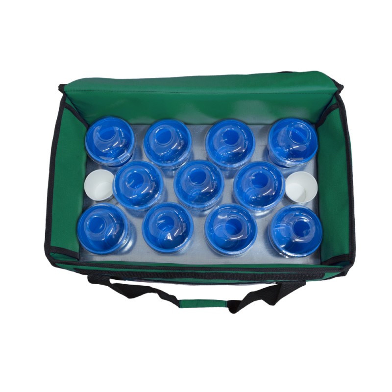 Τσάντα Delivery Ισοθερμική Μεταφοράς καφέ Θερμόσακος εως 11 + 2 καφέ ή 40 λίτρα σε πράσινο χρώμα