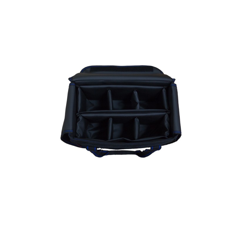 Ισοθερμική τσάντα Θερμόσακος Delivery για Μεταφορά εως 6 καφέ ή 15 λίτρα μαύρη με μπλε ρίγα